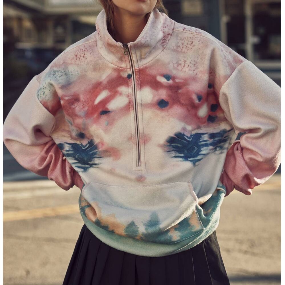 Anthropologie Pilcro Half Zip Pullover Sweater Multicolor Fleece Small Women's